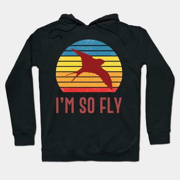 I'm So Fly Retro Style Vintage Bird Gift Hoodie by Mesyo